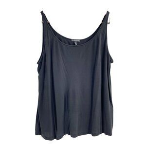 Eileen Fisher Black 100% Silk Tank Womens Plus Size 3X Neutral Quiet Luxury